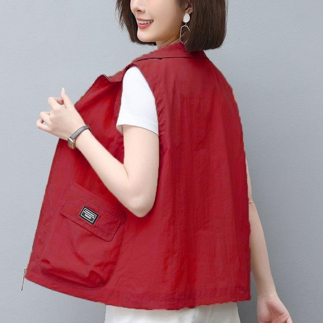 無袖外套 夏季薄款馬甲女 寬鬆休閒外穿背心馬夾