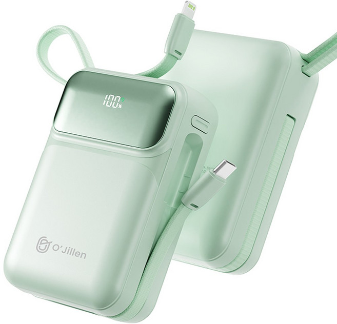 오지렌 올인원 22.5W 고속충전 대용량 보조배터리 20000mAh, 그린, OJMH811