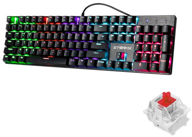 제닉스크리에이티브 STORMX MK-3 컴퓨터 기계식 게이밍키보드, MK3 적축