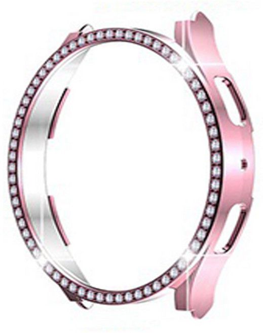 스토리링크 갤럭시 워치7 6 5 4 40mm 44mm 프로 45mm 클래식 43mm 47mm호환 스트랩 시계줄 가죽 메탈 밀레니즈루프 스포츠루프, 33.워치6 5 4 큐빅 하드커버 _로즈핑크44mm, 1개