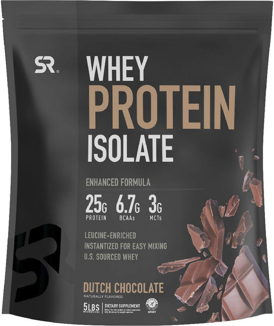 SPORTS RESEARCH 分離乳清蛋白粉 可可風味 無麩質, 2.27kg, 1包