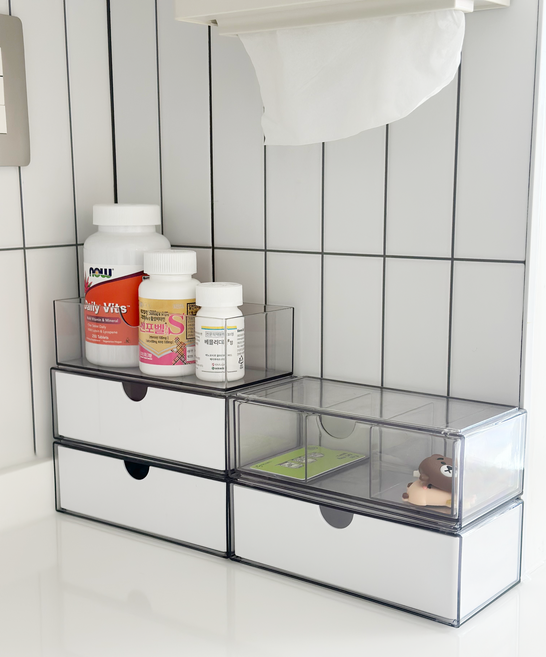 리블리홈 슬라이딩 아크릴서랍 미니수납함 미니서랍 심플 디자인 화장품수납함, 1.기본형, 1개