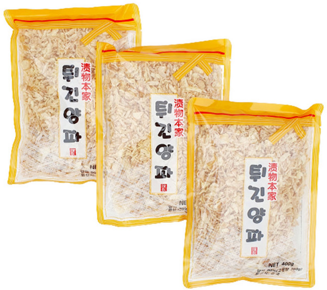 새마원 튀긴양파 양파튀김 토핑 크리스피 어니언 갈릭 튀김 후레이크, 3개, 400g