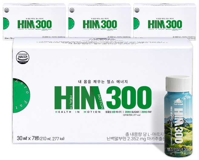 HIM300 테토력 가득 남성 부스터샷 알부민 아르기닌 흑염소 산양유 마카, 28개, 30ml