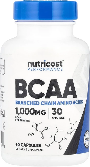 뉴트리코스트 Nutricost Performance BCAA 60 Capsules 500 mg per Capsule, 60정, 1개 - 쿠팡