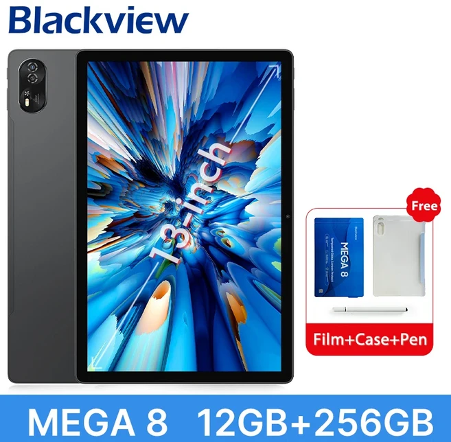 블랙뷰 메가 8 태블릿 13인치 FHD+ 디스플레이 11000mAh 256GB 50MP 카메라 AI 안드로이드 15 4 박스 스피, 01 12GB 256GB Grey