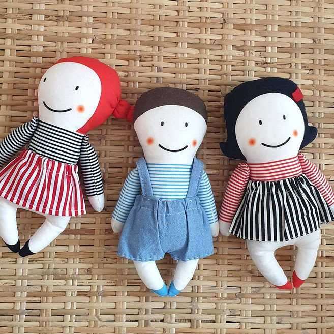 날아라미쎄스깡 DIY 인형만들기 세트 오빠 단발언니 똥머리언니, 1개