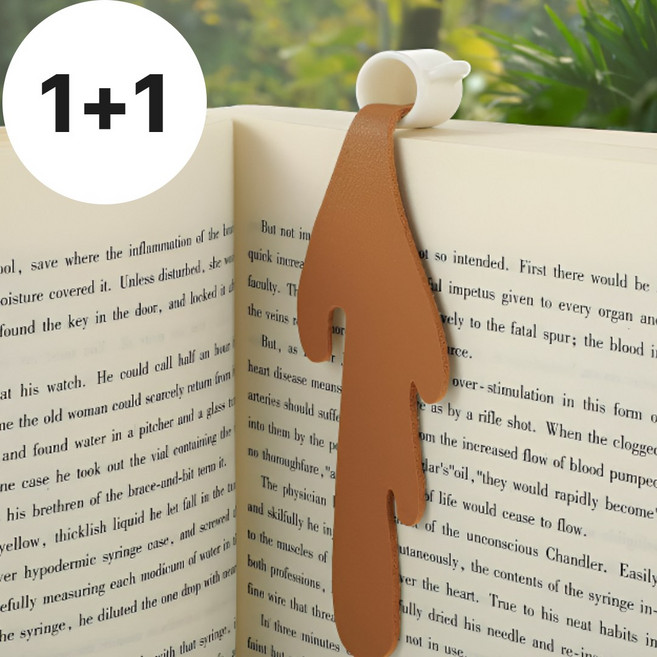 리뉴얼 쏟은커피 책갈피 북마크 독서용품, 2개, 커피브라운