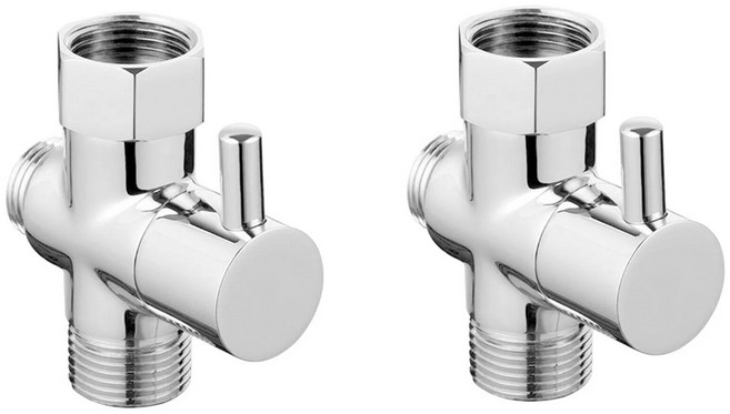 털보몰 욕실수전 3방향조절 듀얼 황동 T밸브, 2개