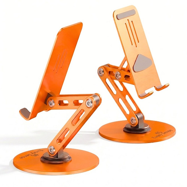 에브리센스 720도 풀메탈 3단 접이식 탁상용 핸드폰 태블릿 거치대, 1개, 오렌지, ESR-101