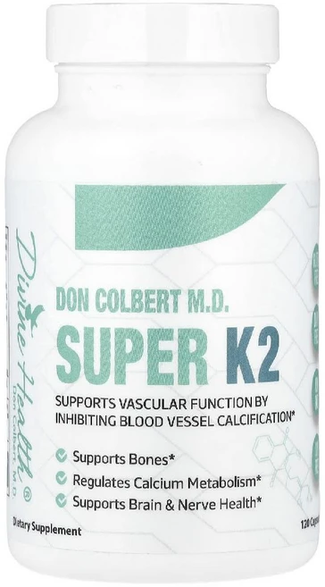 디바인헬스 비타민K2 200mcg Don Colbert MD Super K2 캡슐 120정, 1개 - 쿠팡