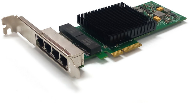 NEXT-464DCP EX 1G 4포트 Teaming 티밍 PCI-E PCIe 랜카드 인텔 NHi350 칩셋 LACP 점보프레임 LP가이드제공, 1개