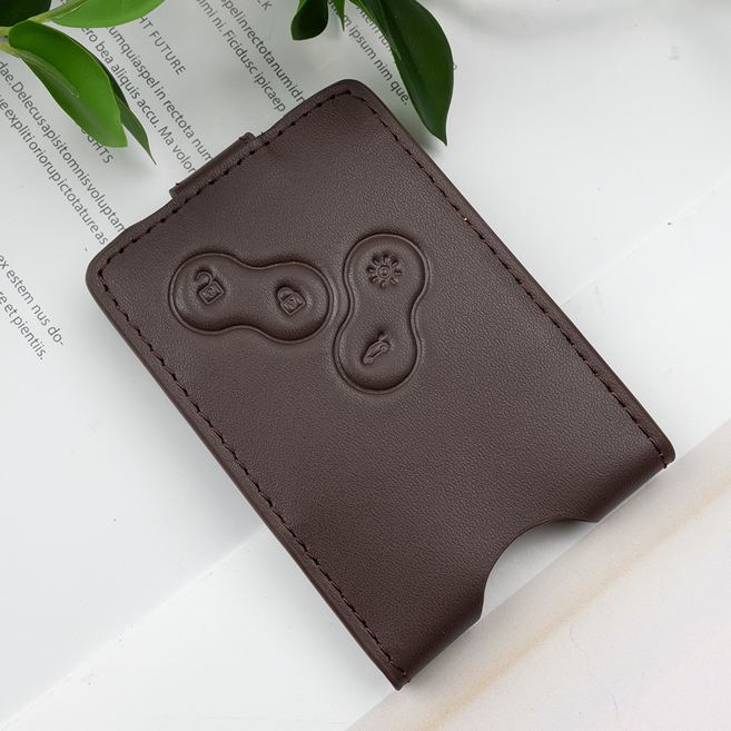 블룸오아시스 르노 삼성 호환 천연 소 가죽 스마트 키 케이스 키홀더 키링, 브라운, 04_4버튼_카드(BO-L27)