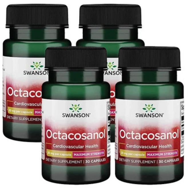 스완슨 옥타코사놀 20mg 30캡슐 x4개, 4개, 30정 - 쿠팡