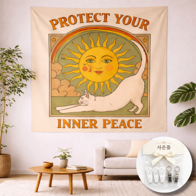 루아누리 타로st 인테리어 패브릭 포스터, 화이트캣