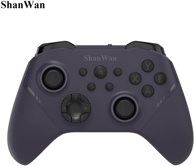 ShanWan 經典Xbox佈局 藍芽無線遊戲手柄 三模連線 六軸陀螺儀 霍爾搖桿, Q34B神秘紫, 1個, T4N