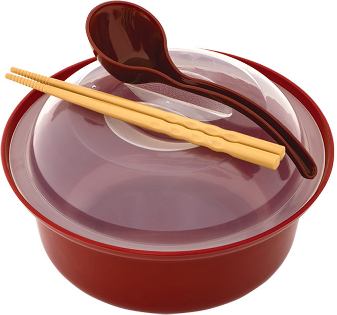 阿Q泡麵碗附筷子湯匙, 紅色, 1個