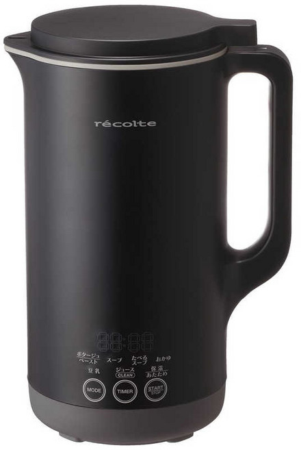 recolte 自動調理鍋 大容量 料理機 湯鍋 豆漿機, RSY-3(BK) 黑色