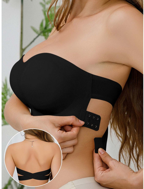 오프숄더 노와이어 크로스 버클 웨딩 튜브탑 브라 속옷 S889