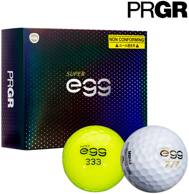 PRGR SUPER EGG BALL 골프공 고반발볼 에그볼 화이트 옐로우, 옐로우 12구(신형), 1세트, 12개입