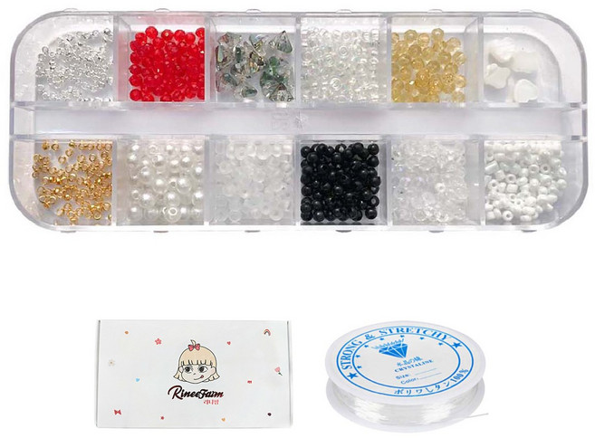 리니팜 비즈 반지 만들기 세트, 1세트, 트윙클