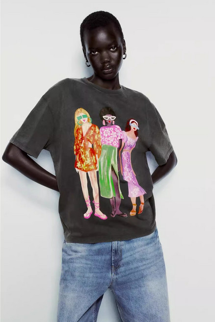 ZARA 자라 여성 반팔 티셔츠 0085831 0085/831