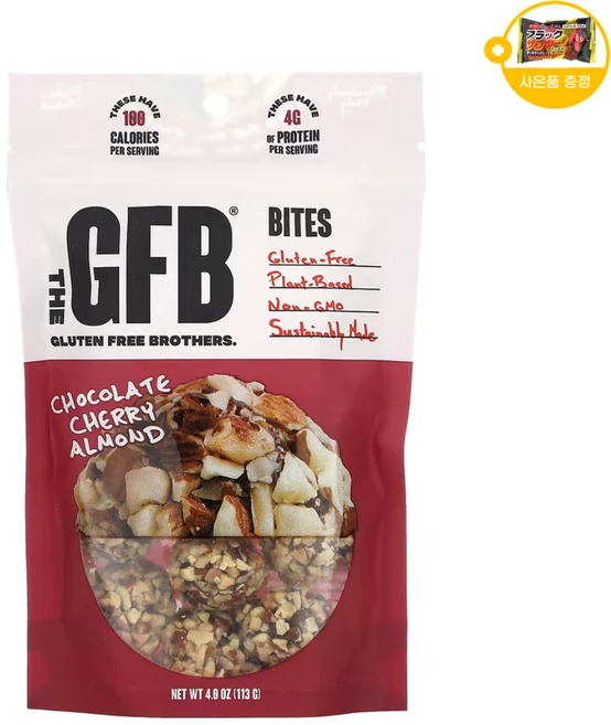 The GFB 글루텐 프리 바이츠 초콜릿 체리 아몬드 사은품 추가증정, 1개, 113g - 쿠팡