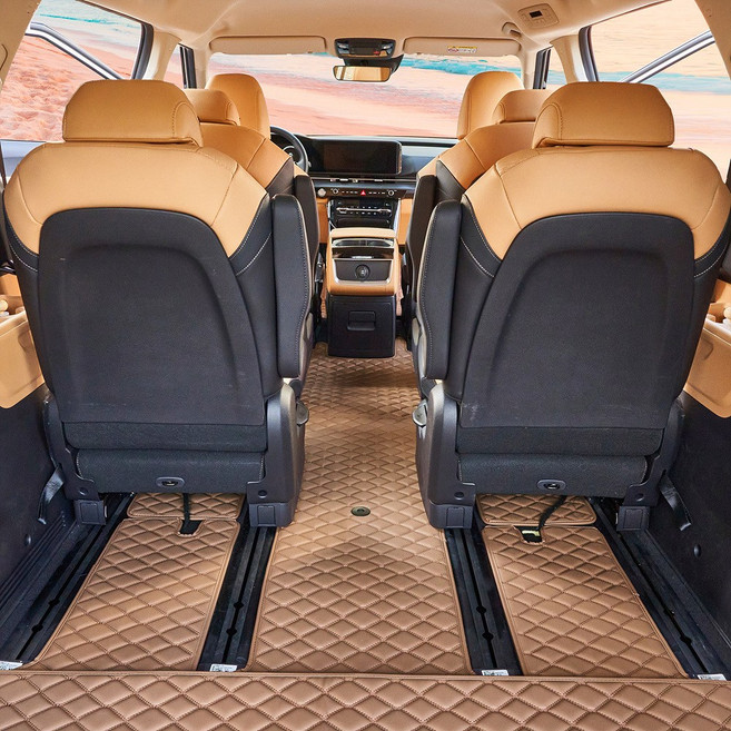 4세대카니발 모노륨 카매트 풀세트 하이브리드 7인승 9인승, 브라운, 4세대카니발 9인