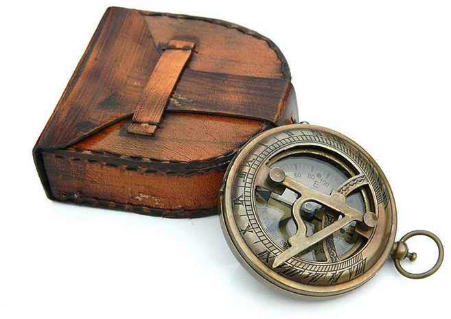 RII 앤티크 해리 방향성 마그네틱 해시계 황동 나침반 남성용 장식 생일 선물 아스트롤라베 포 그 명언이 새겨진 세례 선물, Vintage