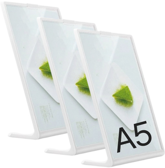 마벨인홈 아크릴 메뉴판 가격표 스탠드 POP 꽂이 L형 액자, 3개