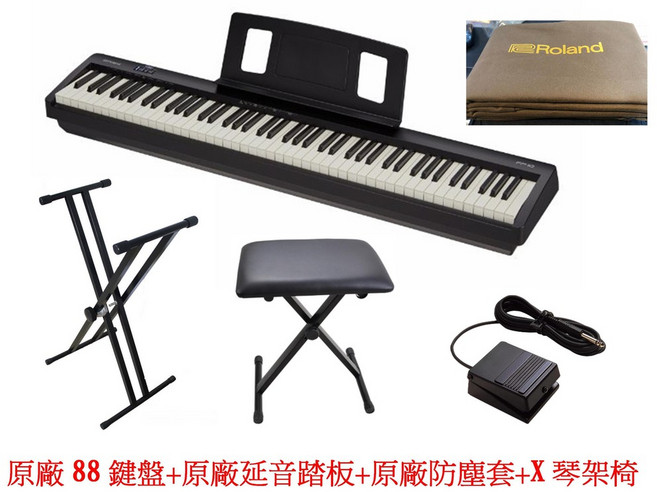 樂蘭ROLAND FP-10 FP10 88鍵 電鋼琴 數位鋼琴 靜音鋼琴 88鍵鋼琴, 鍵盤+單踏板+防塵套+X架+X椅, 1個