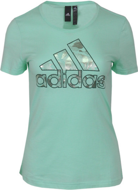 아디다스 여성 FOIL BOS 로고 반팔 티셔츠-DJ1592