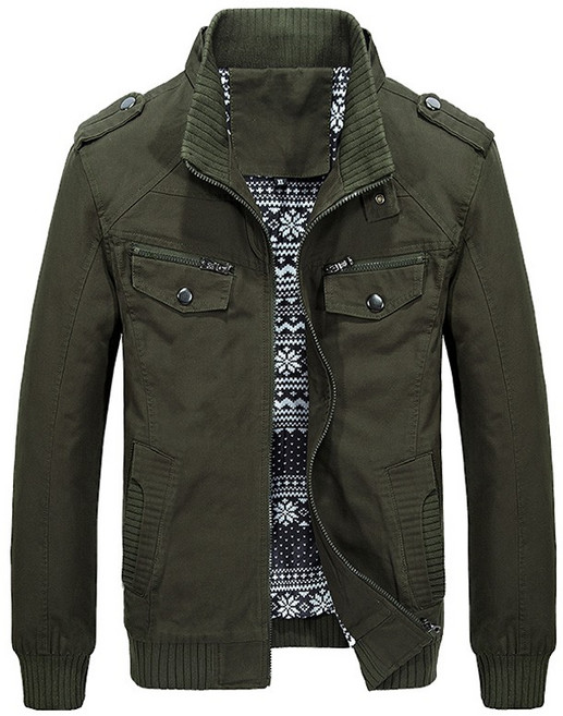 LARGE STORE 秋冬新款時尚立領軍裝外套，連帽防風騎士軍裝外套，男生潮流必備