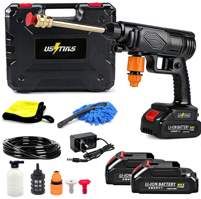 우스틴스 충전 고압 무선 세차기 셋트, 1세트(배터리 2개)