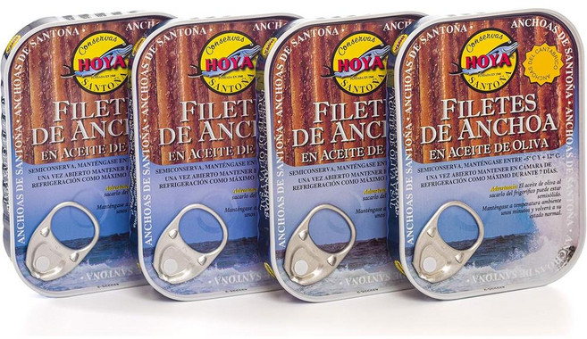 Hoya Santoña Cantabrian Anchovies in Olive Oil 호야 산토냐 앤초비 필레 올리브 오일 칸타브리아산 74g 4개