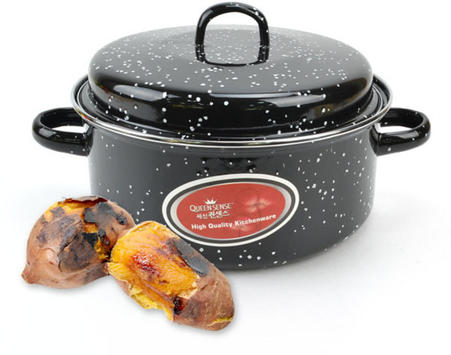 법랑냄비 직화구이 군고구마냄비 24~28cm 군밤 고구마직화냄비 물없이조리, 직화구이 냄비-26cm, 1개