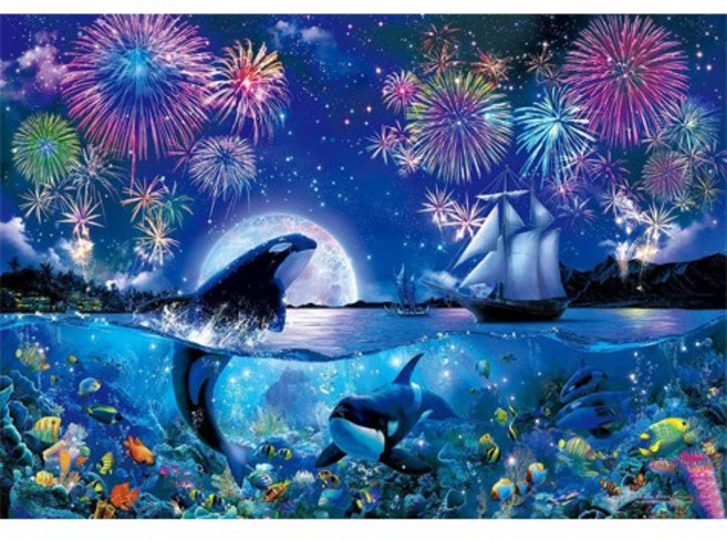 에포크 오색빛으로 물든 밤하늘 미니퍼즐 일러스트 2016피스 직소퍼즐 EP23-710, 1개