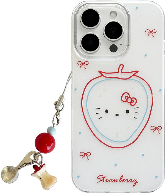 비니츄 큐티 딸기 리본고양이 키링 아이폰 케이스