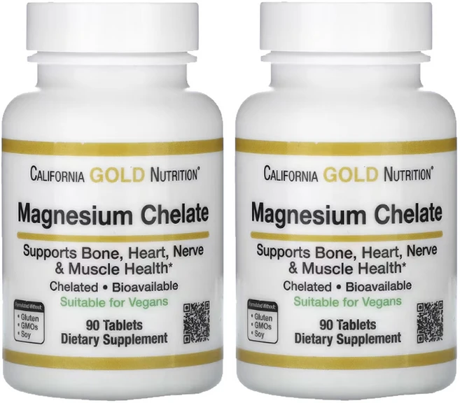 CGN MagnesiumChelate 킬레이트 마그네슘 MG 엠쥐 90정 2통, 2개 - 쿠팡