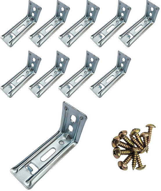 블라인드 ㄱ자 브라켓 꺽쇠 나사(롤 콤비 우드 커튼레일 스냅 호환가능), 1개, 꺽쇠 브라켓 10P