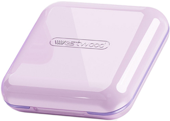 모노치 투톤 휴대용 알약 케이스, 라벤더퍼플, 1개