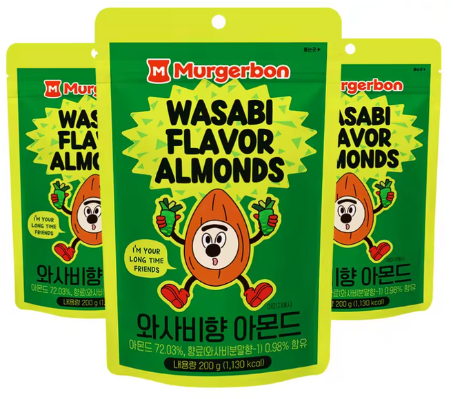 머거본 와사비향아몬드, 200g, 3개
