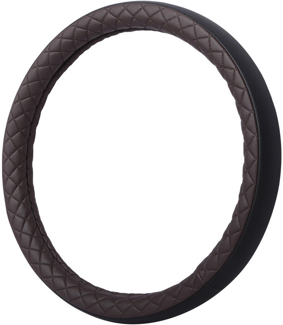 루젠 투인원 가죽 자동차 핸들커버 원형, 버건디