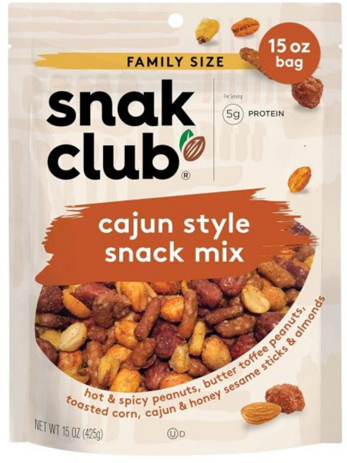 스낵 Snak Club 스낙 클럽 케이언 믹스 매운맛과 매운 땅콩 버터 토피 구운 옥수수 케이언과 꿀 참깨 스틱 아몬드 유대교 정결식품 트레일 간식 재밀봉 가능한 가방, 카준 스타일, 15 온스 (1개 묶음)