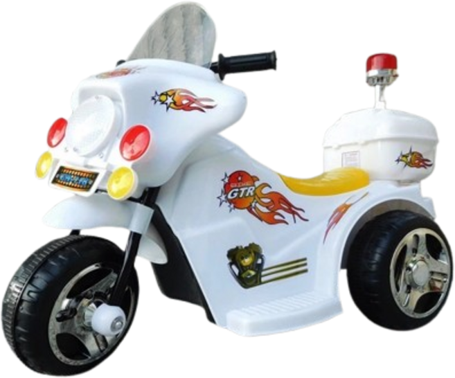 兒童電動機車 閃電造型, 白色(無遙控), 1個
