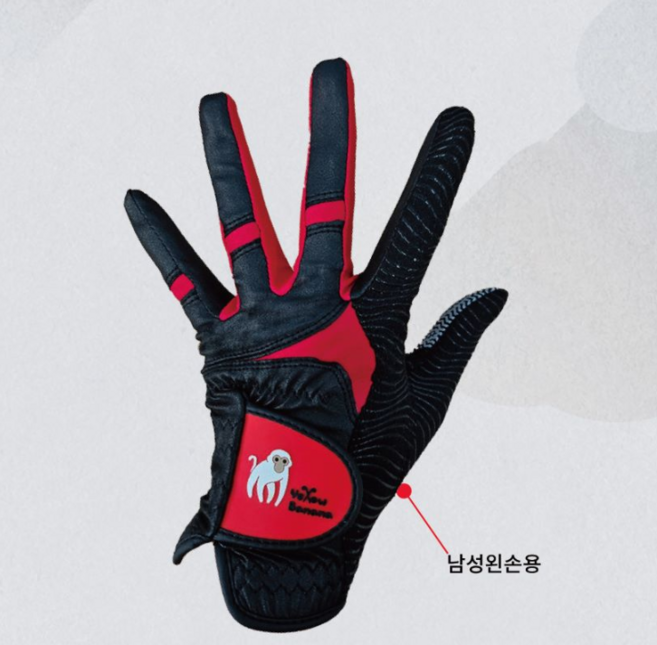 [바나나장수] 옐로우바나나 스파이더골프장갑 합피 남성 남자 왼손장갑, 블랙