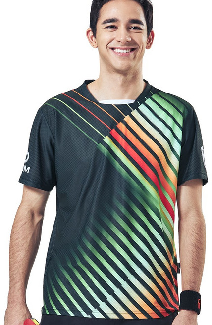 엑시옴(XIOM) 공식 본사 직영 템파(TEMPA) 2컬러 이태리원단 기능성 탁구 유니폼 반팔 상의 경기용 탁구복