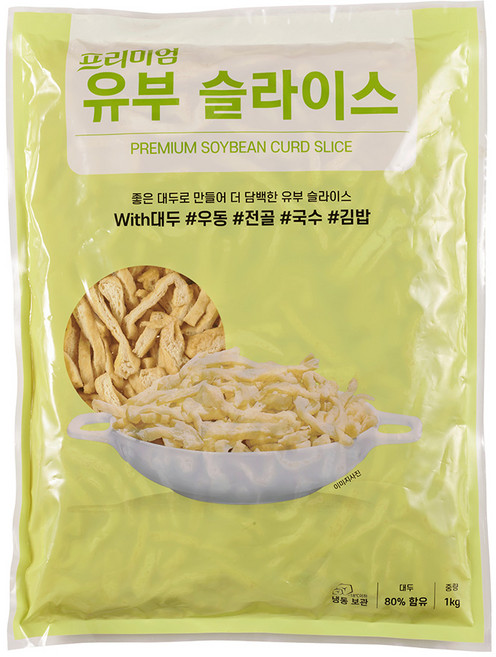 프리미엄 냉동 유부 슬라이스, 1개, 1kg