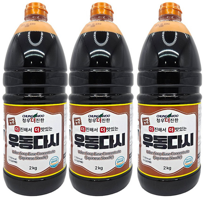 청우 더진한 우동다시 우동소스 우동육수, 2kg, 3개