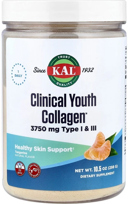 KAL Clinical Youth Collagen™ 귤 298g(10.5oz) KAL (칼), KAL, Clinical Youth Collagen™,, 298g, 1개 - 쿠팡